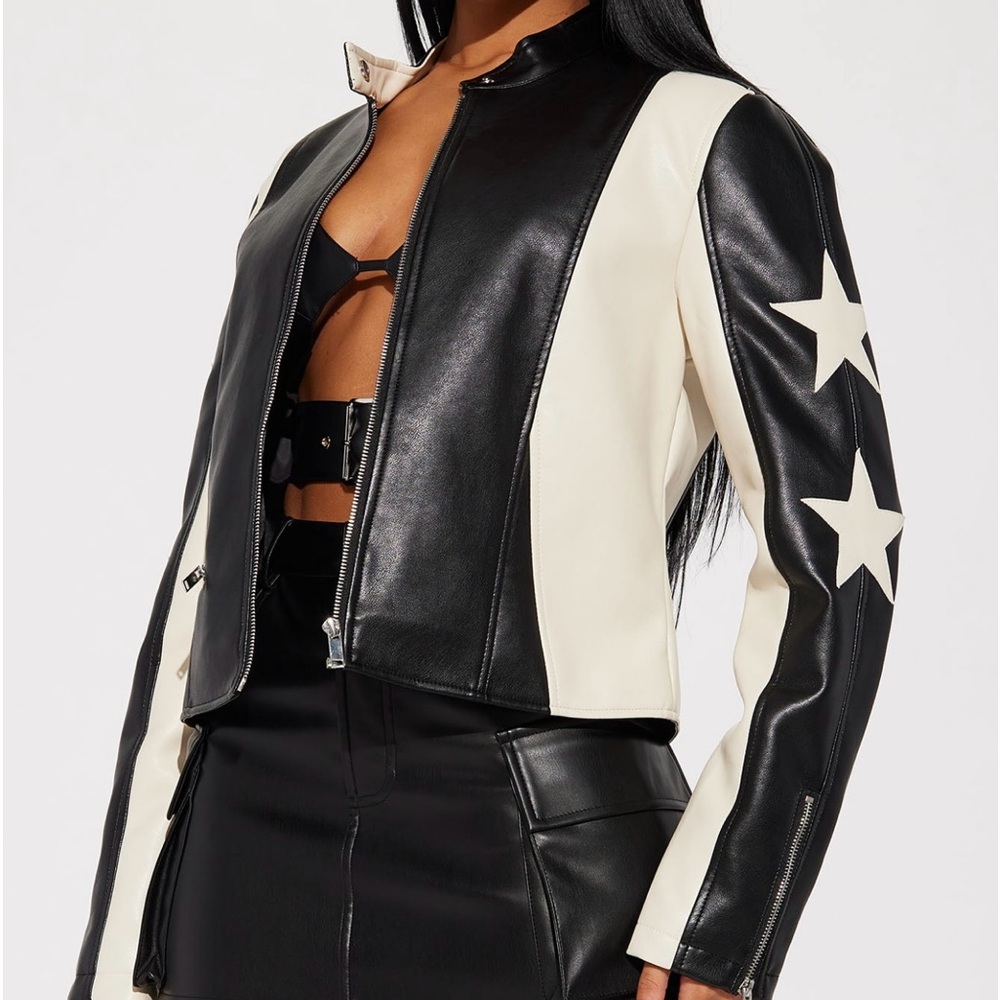 Leather Biker Jacket. BRAND NEW, NEVER WORN